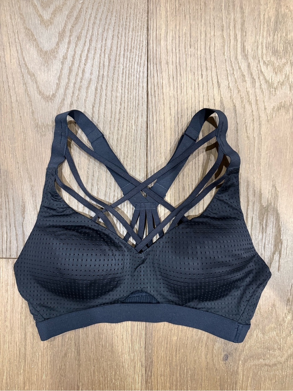Victoria's Secret Black Strappy Mesh Sports Bra